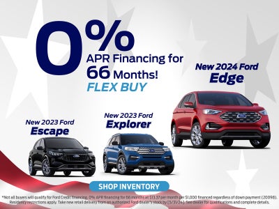 0% APR Financing for 66 Months on 2023 Escapes & Explorers & 2024 Edge