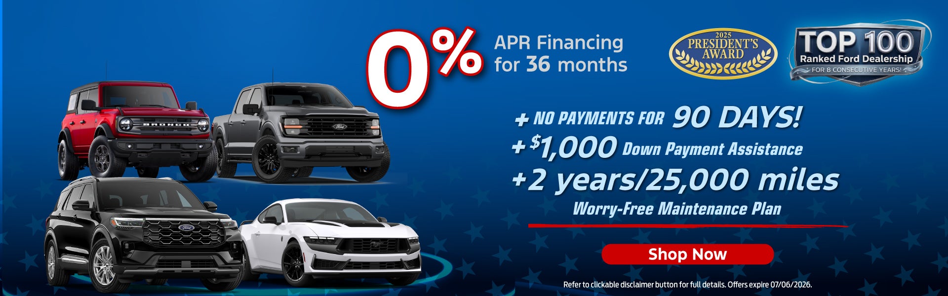 0% APR for 36 Months