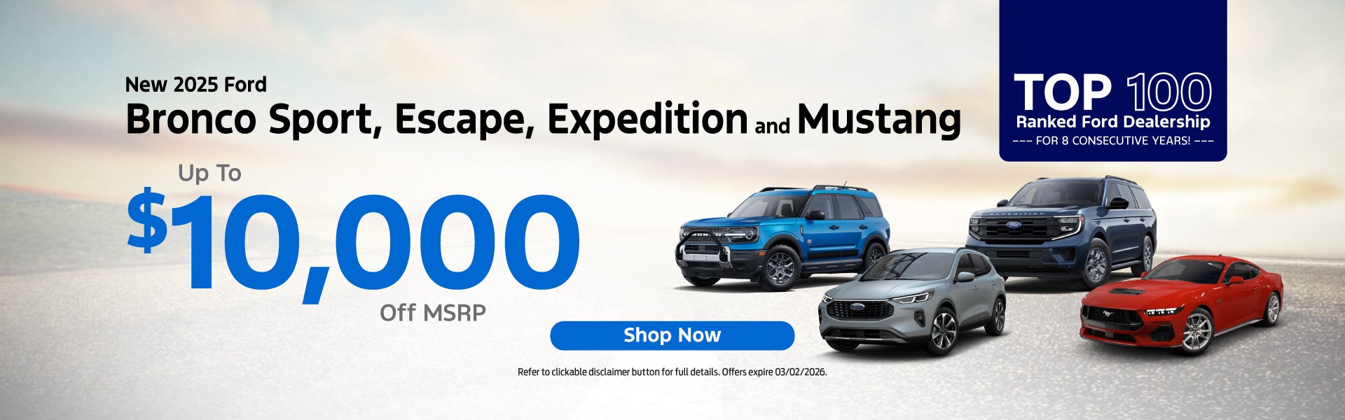 New 2025 Ford Bronco Sport, Escape, Expedition and Mustang U