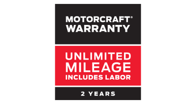 MOTORCRAFT® WARRANTY: TWO YEARS. UNLIMITED MILEAGE. INCLUDES LABOR. *